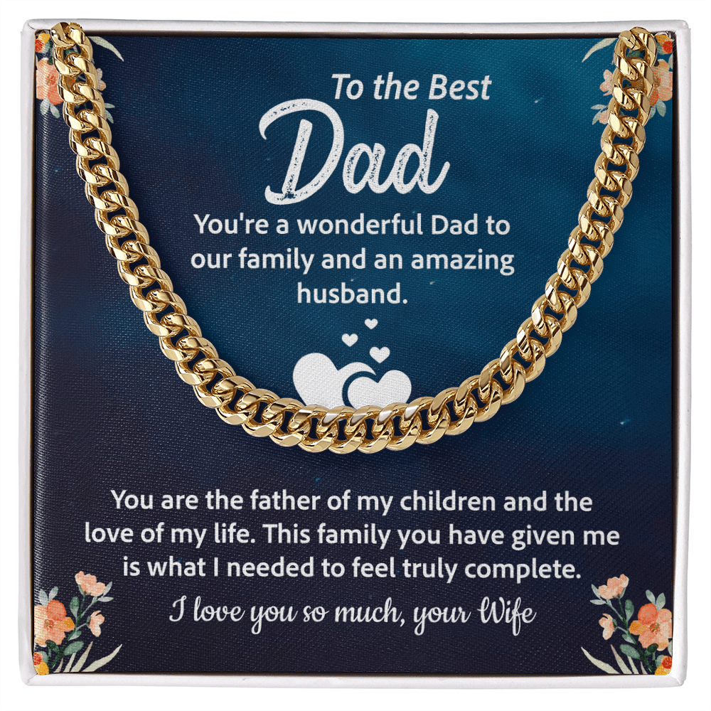 To the best Dad Cuban Link Chain - Fathers day gift - Beauty Belliss